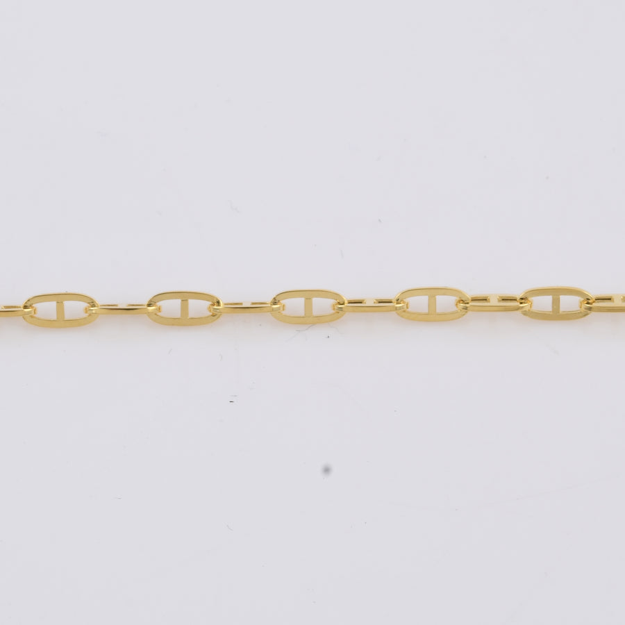 18k REAL Yellow Gold 20" 2.5 MM Paperclip Mariner Chain Necklace 4.8 gm