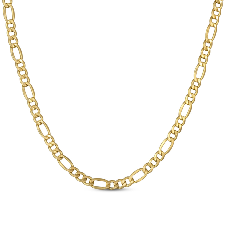 14k REAL Yellow Gold 24" 2mm Diamond Cut Figaro Chain Necklace 1.8gm
