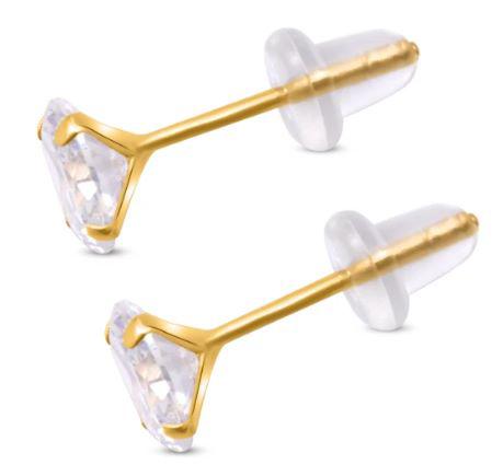 10k REAL  Yellow Gold E-F VS 100 Facets Moissanite Earring 1.00ctw